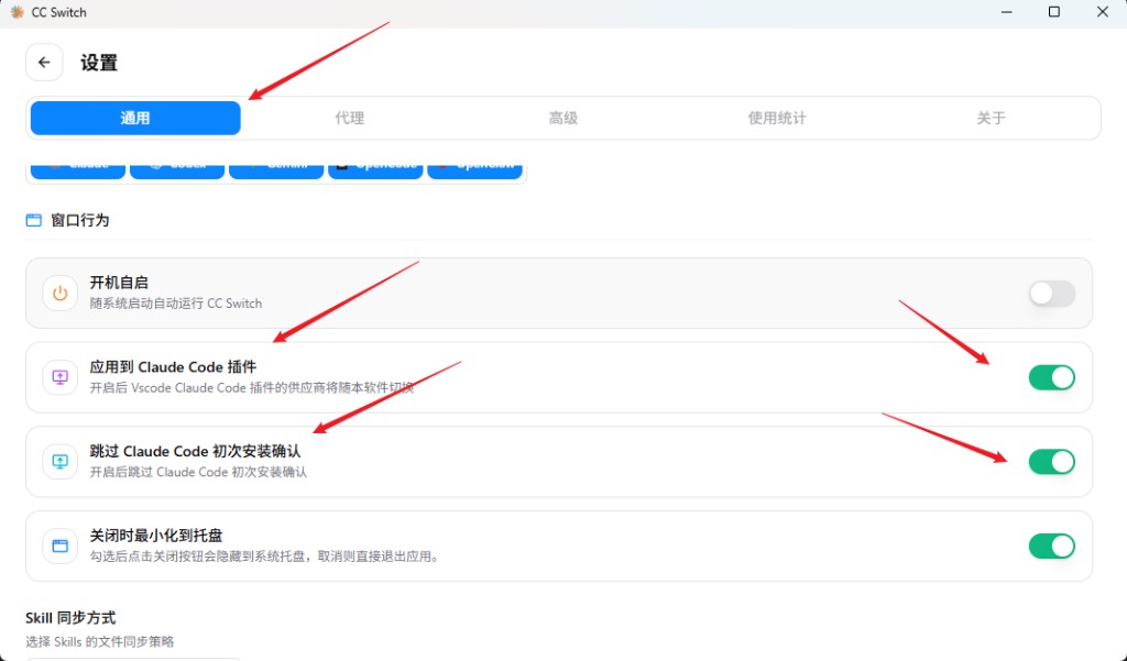 CC Switch 设置页面